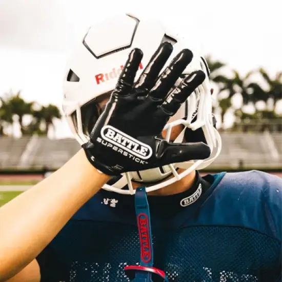 Battle Sports Youth Doom Speed Receiver Football Glove - Charcoal image {1}