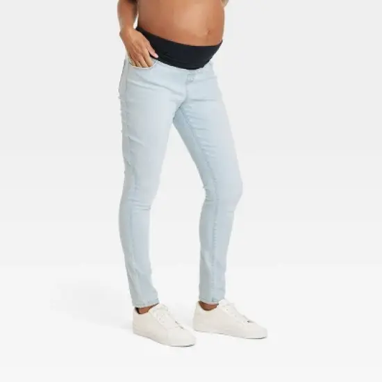 Over Belly Skinny Maternity Jeans - Isabel Maternity by Ingrid & Isabel&trade; Light Wash image {3}