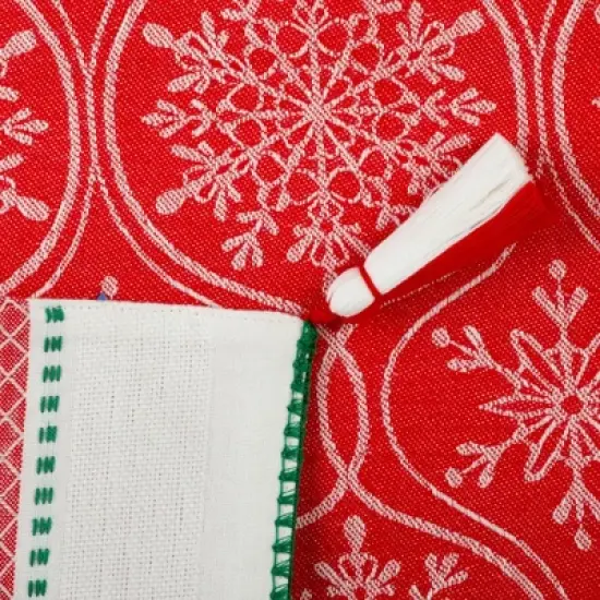 Design Imports  Christmas Jacquard Reversible Table Runner, Joyful Snowflakes, 14X108" image {6}