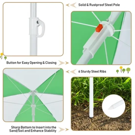 Babyjoy 3-in-1 Kids Picnic Table Outdoor Water Sand Table w/ Umbrella Play Boxes image {8}