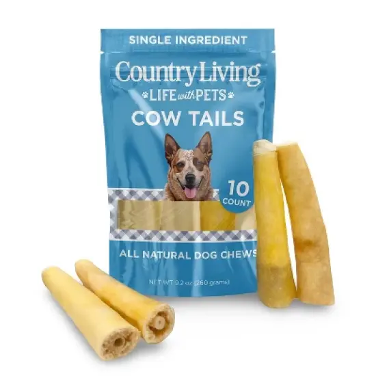 Country Living 5&rdquo;-7&rdquo; Cow Tails Dog Chews &ndash; 10 Count Bag &ndash; All-Natural, Single-Ingredient, Long-Lasting Beef Chews image {8}