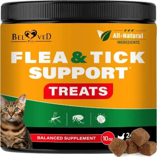 Beloved Pets Flea & Tick Support Chewable Treats with Chicken Flavor for Cats, 10 Oz - 1 Pack image {8}