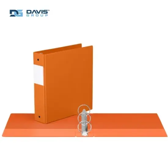 Davis Group 6pk 2" Premium Economy Round Ring Binders Orange: Hard Cover, 400 Sheet Capacity, 2 Pockets, Polypropylene image {1}