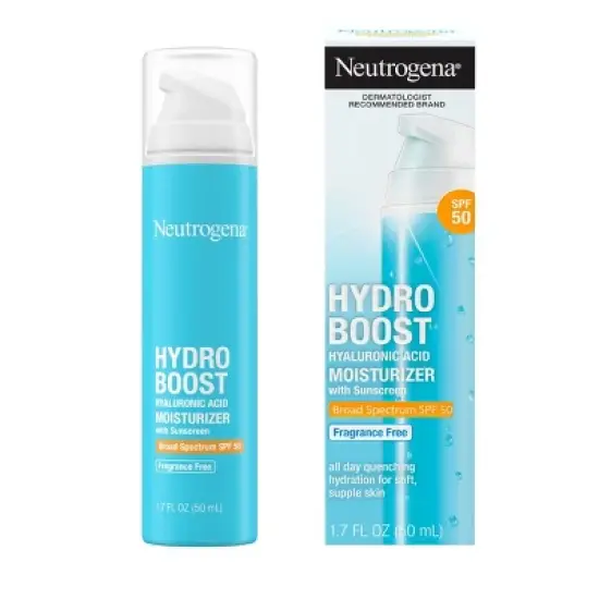 Neutrogena Hydro Boost Hyaluronic Acid Facial Moisturizer to Hydrate & Soothe Dry Skin - Fragrance Free - SPF 50 - 1.7 fl oz image {1}
