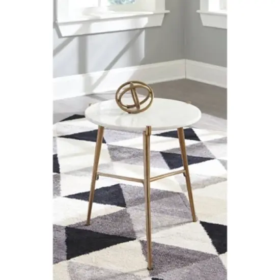 Chadton Side Table White/Gold Finish - Signature Design by Ashley image {1}