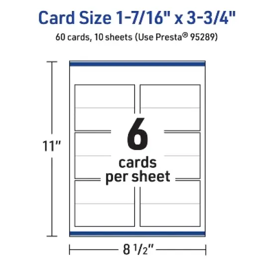 Avery Printable Place Cards, 1-7/16" x 3.75", Matte White, 60ct image {4}