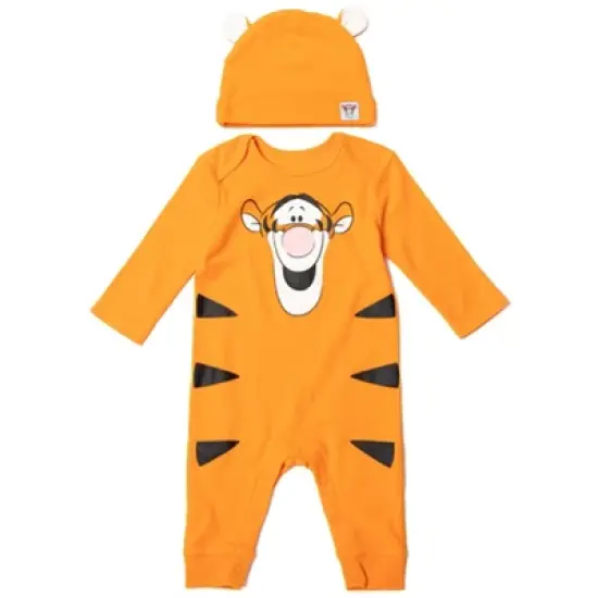 Disney Classics Winnie the Pooh Lion King Tigger Mickey Mouse Minnie Mouse Bambi Cosplay Snap Coverall and Hat Newborn to Infant image {8}