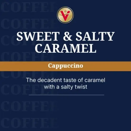 Victor Allen's Coffee Sweet and Salty Caramel Flavored Cappuccino, 72 Count, Single Serve K-Cup Pods for Keurig K-Cup Brewers Brewers image {1}