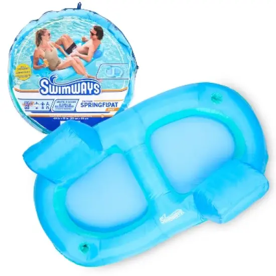 Swimways Premium Tandem Spring Float - Sky Blue: For Lounging in Pool image {8}