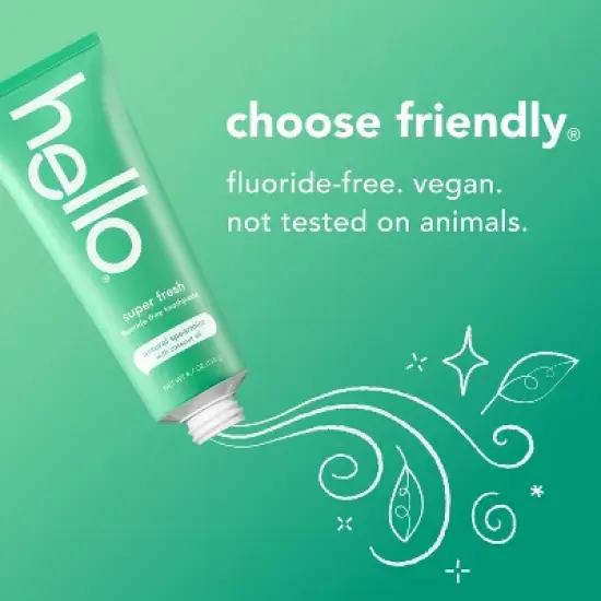hello Super Fresh Fluoride Free Toothpaste - Natural Spearmint - 4.7oz image {3}