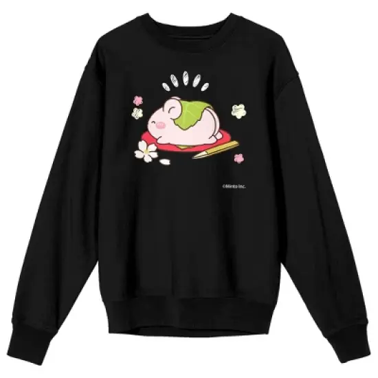 Mimi & Neko Nezu Chan On Lily Crew Neck Long Sleeve Men's Black Sweatshirt image {4}