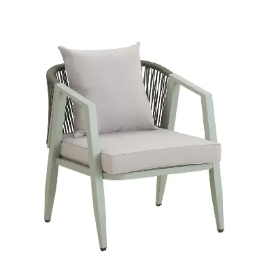 FIONECA U_STYLE Durable Outdoor Seating Set with Green Cushions &uml;C Comfortable Patio Furniture for Garden, Lawn, and Poolside image {11}