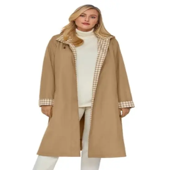 Jessica London Women&rsquo;s Plus Size Contrast Hood Raincoat image {1}