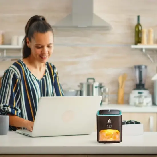 Himalayan Salt Lamp Diffuser - 3-in-1 Wellness Device image {3}