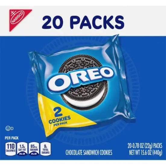 Oreo Chocolate Sandwich Cookies Snack Pack - 15.6oz/20ct image {9}