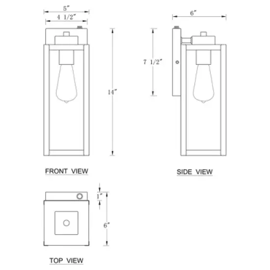 C Cattleya 14 in. 1-Light Matte Black Dusk to Dawn Outdoor Wall Lantern Sconce with Cylinder Clear Glass Shade (2-Pack) image {6}