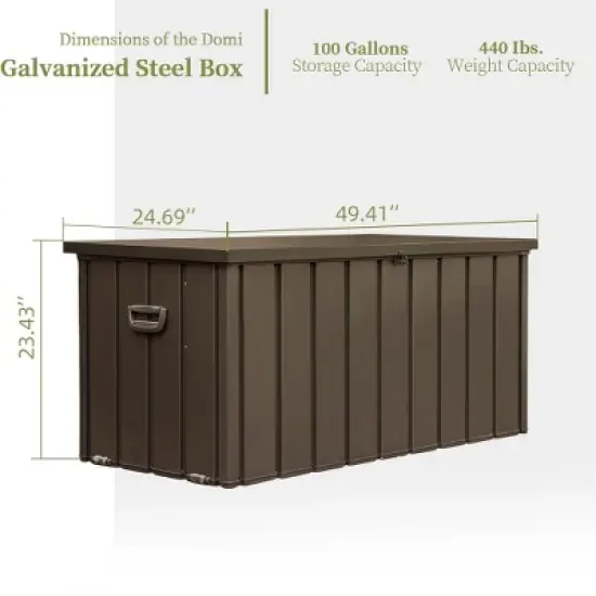 Akoasm 100 Gallon Large Outdoor Storage Deck Box For Outside Cushions, Throw Pillows & Garden Tools-Dark Brown image {5}