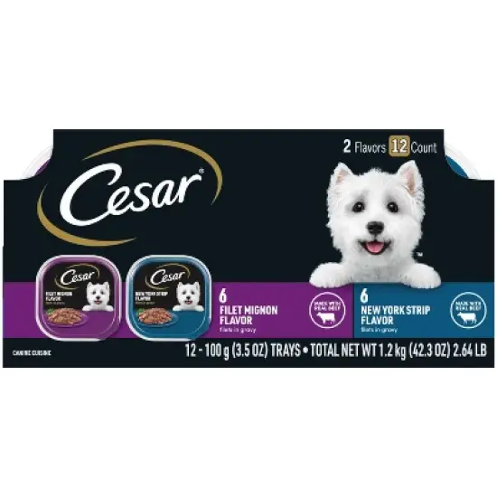 Cesar Filets in Gravy Variety Pack Small Breed Wet Dog Food - 3.5oz/12ct image {12}