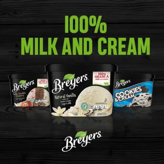 Breyers Cookies & Cream Frozen Dairy Dessert With Chocolate Cookies - 48oz image {5}