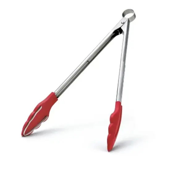 Cuisipro 12 Inch Tongs With Teeth, Red image {2}