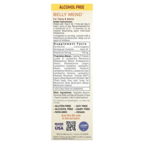 Bioray Belly Mend, Gut Support, 2 fl oz (60 ml) image {1}