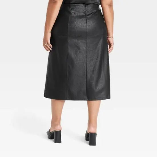 Women's Faux Leather A-Line Skirt - Ava & Viv&trade; image {1}