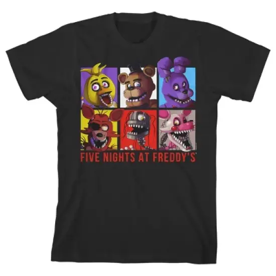 Five Nights at Freddy's Character Squares Boy's Black T-shirt image {4}