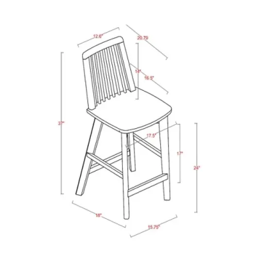 Linden Modified Windsor Wood Counter Height Barstool - Threshold&trade; designed with Studio McGee image {5}