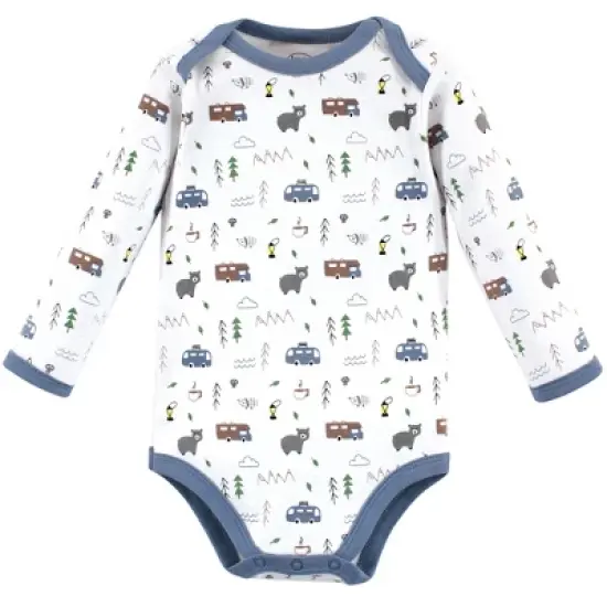 Luvable Friends Baby Boy Cotton Long-Sleeve Bodysuits 5pk, Camping image {2}
