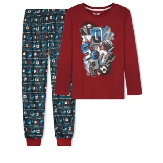 Sleep On It Boys No Stop Brushed Jersey 2-Piece Pajama Sleep Set image {6}
