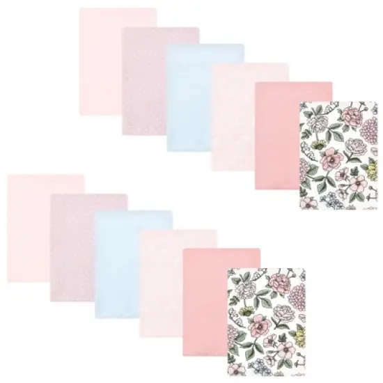 Hudson Baby Infant Girl Cotton Flannel Burp Cloths Bundle, Vintage Blossom, One Size image {8}