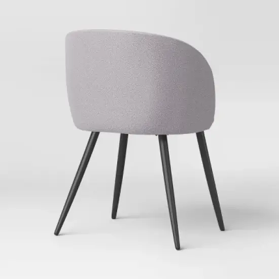 Set of 2 Upholstered Barrel Back Dining Chairs with Metal Base Dining Chair Gray - Room Essentials&trade; image {3}