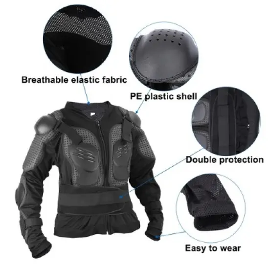Unique Bargains Dirt Bike Motorcycle Riding Protective Full Body Armor Thorax Back Backbone Protector for Off-Road Cycling Black Size XL image {2}
