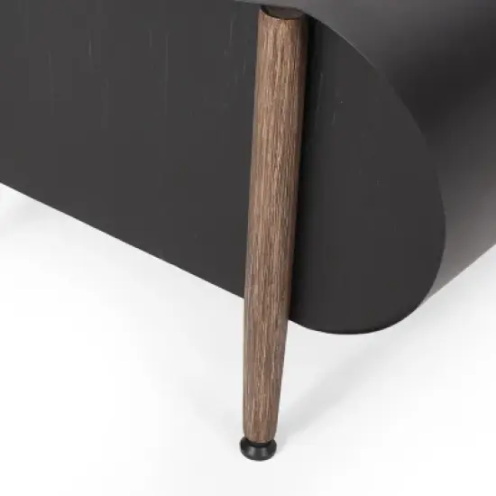 GDFStudio Romar Outdoor 50,000 BTU Rectangular Fire Pit, Dark Gray/Wood Pattern image {7}