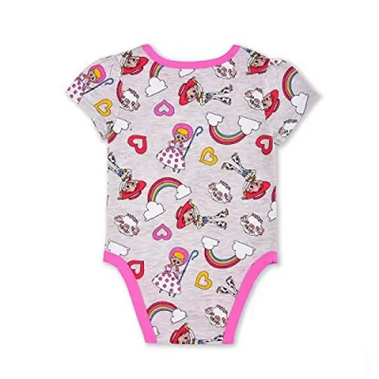Disney Girl's 3-Pack Toy Story Character Print Baby Bodysuit Creeper Set For Infants image {4}