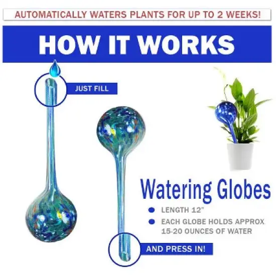 5 Star Super Deals Plant Watering Globes - Automatic Watering Bulbs - 4pc Mini image {3}