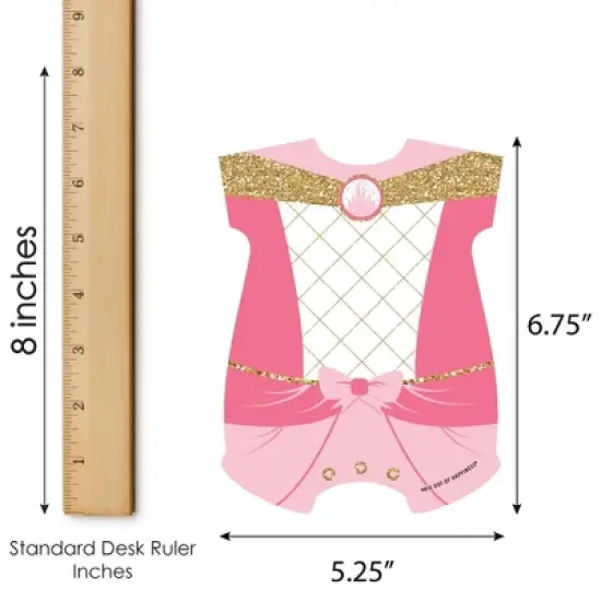 Big Dot of Happiness Little Princess Crown - Picture Bingo Cards and Markers - Pink and Gold Princess Baby Shower Shaped Bingo Game - Set of 18 image {3}