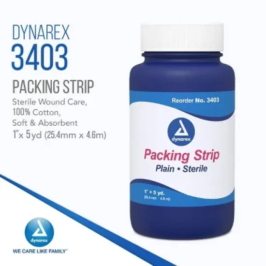 Dynarex Plain Gauze Packing Strips 1" X 5 Yd image {4}