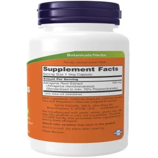 Astragalus 500mg by Now Foods  -  90 VegCap image {1}