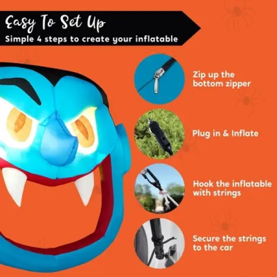 Joyfy 4.5 FT Halloween Inflatable Outdoor Decorations, Inflatable Scary Vampire with LEDs for Trunk or Treat Car Decorations, Outside Yard Lawn Decor image {5}