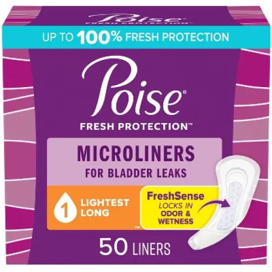 Poise Microliners Incontinence & Postpartum Panty Liners - Lightest Absorbency image {8}