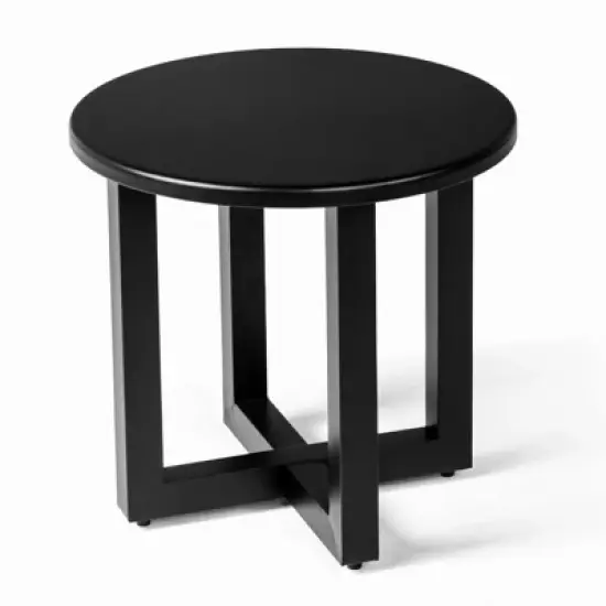 Karl Home Patio Black Round Metal Side Table image {8}