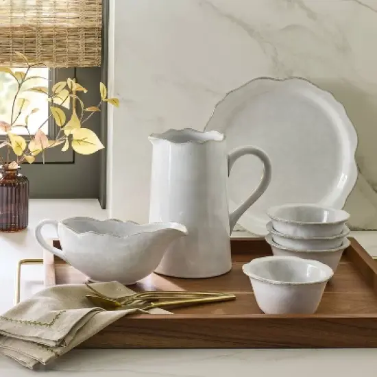 Carved Edge Pitcher Cream - Hearth & Hand&trade; with Magnolia image {1}
