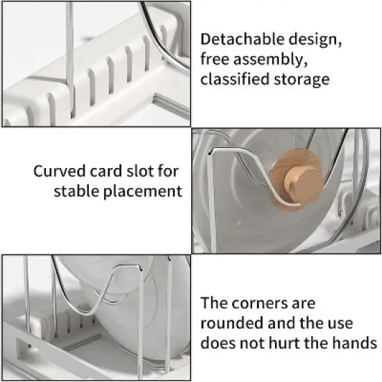 Fortune Candy Retractable Cabinet Organizer Rack, Pot Lid Holder with 6 Adjustable Dividers for Cutting Boards, Pans, and Kitchen Storage image {8}