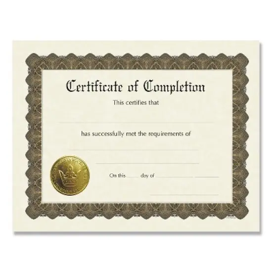 Great Papers! Ready-to-Use Certificates 11 x 8.5 Ivory/Brown Completion 6/Pack 930400 image {2}