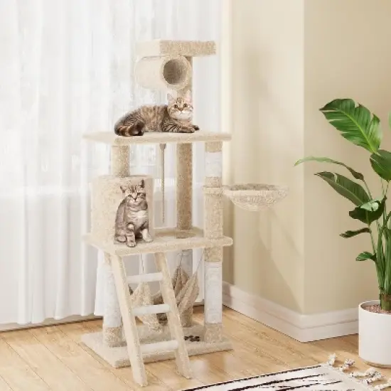 Cat Tree, Tall Cat Tower Condo for Indoor Large Cats, Cat House Furniture with Padded Plush Perch Sisal Scratching Posts image {6}