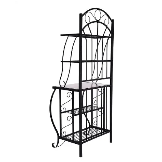 Valencia Baker Rack Storage Unit Metal/Black - Boraam Industries image {3}