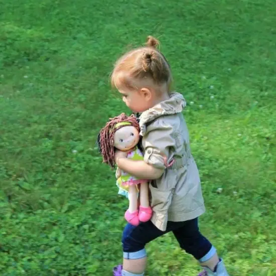 HABA Coco 12" Soft Doll with Brown Hair, Embroidered Face image {3}