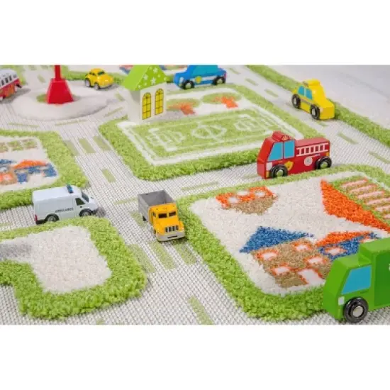 31.5"x44.5" Traffic Green 3D Play Rug - IVI image {7}