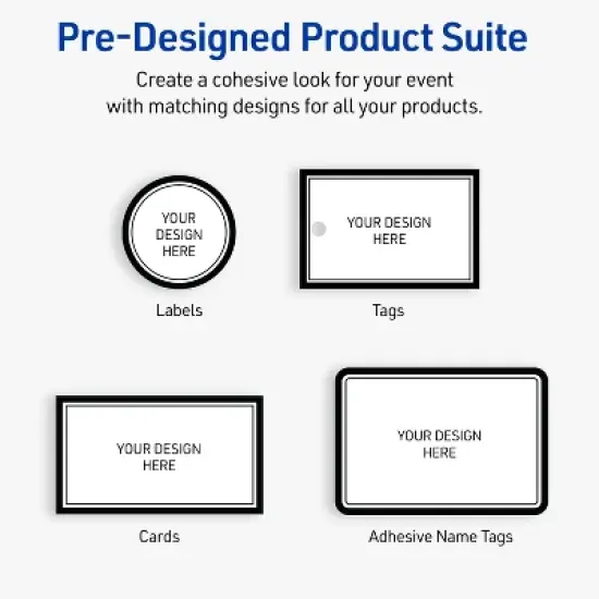 Avery Printable Round Labels, Double Black Border, 3" Diameter, Glossy White Round Labels, Permanent, Laser/Inkjet, 60ct, Great for Product Labels image {6}
